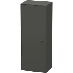 Пенал Duravit Brioso L, 27х19,6х91,1 см, подвесной/напольный, (левый), с дверцей/одностворчатый, с полкой, со стеклянными полками, цвет: графит матовый, в ванную комнату