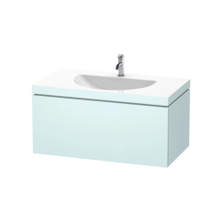 Тумба под раковину для консоли/столешницы Duravit L-Cube 92х47,7х40 см, подвесная, ДСП, цвет: светло-голубой, 1 выдвижной ящик, прямоугольная