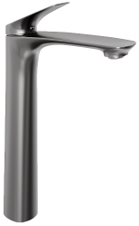 Смеситель для раковины/умывальника Abelsberg Perfecta однорычажный, высокий, неповоротный/фиксированный, излив длина 140 мм высота 239 мм латунь, цвет космическая сталь