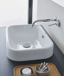 Раковина DURAVIT Cape Cod 46х46х10 см, накладная, квадратная, керамика DuraCeram, цвет белый шелковисто-матовый, 1 отверстие под смеситель, без перелива