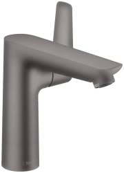 Смеситель для раковины Hansgrohe Talis E 150 однорычажный, фиксированный излив, длина излива 14,1 см, керамический, латунь, цвет шлифованный черный хром, с донным клапаном