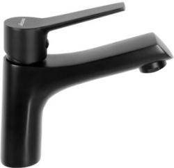 Смеситель для раковины/умывальника Accoona, однорычажный, неповоротный, керамический, длина излива 116 мм, латунь, цвет черный