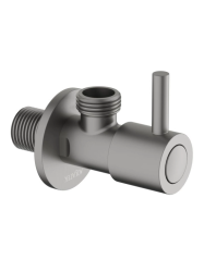 Вентиль угловой Aquatek AQ2451BGM монтаж скрытый/на стену, 1/2", латунь, цвет оружейная сталь, переходник для подвода воды, керамический 
