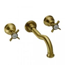 Смеситель для раковины Migliore Princeton, скрытого монтажа, двухвентильный, неповоротный, длина излива 230 мм, керамический, латунь, цвет бронза