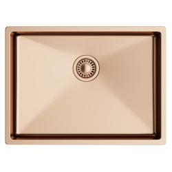 Мойка 450х600 см TopZero серия TNL/Color X, цвет медь, универсальная, из нержавеющей стали, матовая, прямоугольная, отверстие под смеситель, слив-перелив, для кухни