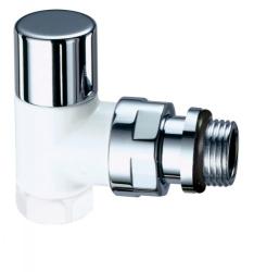 Вентиль FAR Top 1/2"вн. запорный, угловой, уплотнение EPDM, цвет серебро/белая эмаль