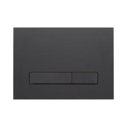 Кнопка смыва KK-POL Mitis Grande прямоугольная, цвет черный матовый, пластик, клавиша управления для сливного бачка, инсталляции унитаза, двойная, механическая, панель, универсальная, размер 245х175х14 мм