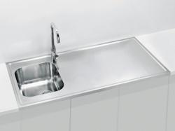Мойка кухонная ALVEUS CLASSIC PRO 90 SAT-90 120х60х19 см, слив 90, накладная/встраиваемая сверху, с крылом, нержавеющая сталь, прямоугольная, цвет нержавеющая сталь (SAT), без отверстия под смеситель, площадка под смеситель