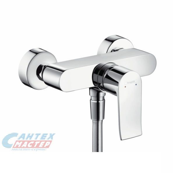 Смеситель для душа Hansgrohe Metris однорычажный, керамический, настенный, без излива/шланга/лейки, латунь хром, хромированный