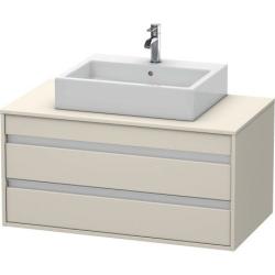 Тумба под раковину для консоли/столешницы Duravit Ketho 100х55х49,6 см, подвесная, ДСП, цвет: серо-коричневый, 2 выдвижных ящика, для встраиваемой сверху раковины, прямоугольная