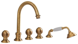 Смеситель для ванны/душа Cezares Aphrodite, на борт ванны, двухвентильный, неповоротный, длина 155 мм, керамический, латунь, цвет бронза