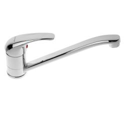 Смеситель для кухни/мойки Accoona, однорычажный, поворотный, керамический, длина излива 261 мм, цинк, цвет хром