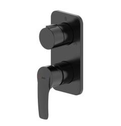 Смеситель для душа скрытого монтажа IDDIS Ray с тремя выходами, латунь, черный матовый, керамический картридж, душевой, вертикальный, встраиваемый 