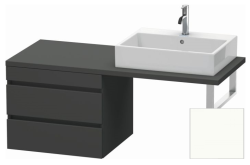 Тумба/шкафчик для консоли/столешницы Duravit DuraStyle под раковину 60х54,8х51,2 см, подвесная, ДСП, цвет: графит/белый матовый, 2 выдвижных ящика, прямоугольная