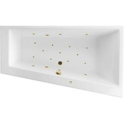 Ванна Excellent Sfera RELAX, 170х100 см, акриловая, цвет- белый/золото, (с гидромассажем), с каркасом, асимметричная, правосторонняя, правая, приставная/встраиваемая