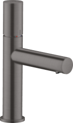 Смеситель для раковины/умывальника Axor Uno 110, однорычажный, с рукояткой zero, фиксированный излив, длина излива 12,3 см, керамический, латунь, цвет шлифованный черный хром, с незапираемым сливным набором