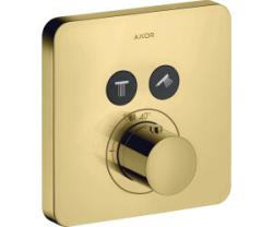 Смеситель для душа Axor ShowerSelect softsquare, термостатический, скрытого монтажа, 2 потребителя, настенный, без излива/шланга/лейки, квадратный, латунный, цвет полированная медь, с термостатом