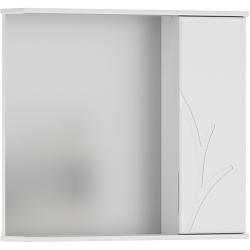 Зеркальный шкаф Volna Adel 80, 80х14,6х70 см, подвесной, с LED/ЛЕД-подсветкой, цвет белый, зеркало, 1 распашная дверца, прямоугольный, правый, правосторонний