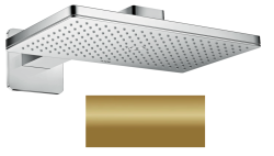 Верхний душ AXOR ShowerSolutions 460/300 1jet, с держателем, с розеткой, настенный монтаж, прямоугольный, с 1 режимом, размер 46,6х27 см, металлический, цвет: полированная бронза, для душа/ванной