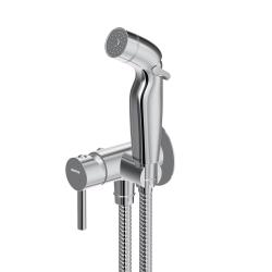 Смеситель с гигиеническим душем Damixa Option однорычажный, скрытого монтажа, керамический, настенный, без излива, с крючком, латунь хром