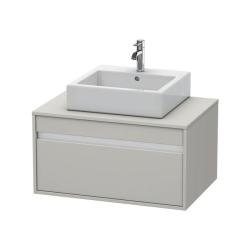Тумба под раковину для консоли/столешницы Duravit Ketho 80х55х42,6 см, подвесная, ДСП, цвет: бетонно-серый, 1 выдвижной ящик, для встраиваемой снизу раковины, прямоугольная