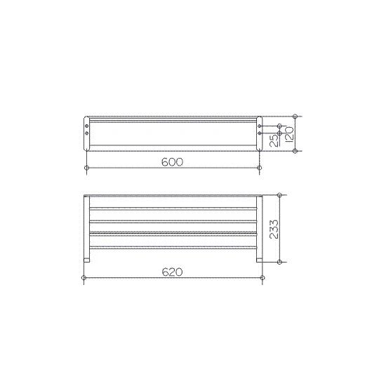 Полка Keuco Elegance New, одинарная, 620 мм настенная/подвесная, латунь, прямоугольная с полотенцедержателем, в ванную/туалет/душевую кабину, цвет хром