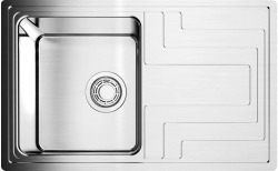Мойка кухонная Omoikiri Mizu 78-IN, 48х78 см, врезная, из нержавеющей стали, прямоугольная, цвет нержавеющая сталь, без отверстия под смеситель, с крылом, оборачиваемая, слив-перелив, врезная в столещницу, для кухни
