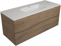 Тумба под раковину Allen Brau Glority 120, подвесная, 1210х460х521 мм 2 выдвижных ящика, цвет дуб антик, прямоугольная, в ванную комнату, стиль модерн