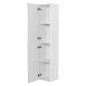 Пенал BelBagno Aurora, 33х30х160 см, подвесной, левый, 2 распашные двери/2 полки внутри, механизм доводчика, цвет белый глянцевый, в ванную комнату, левосторонний