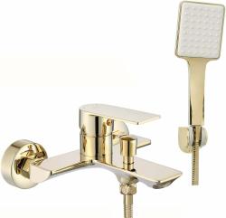 Смеситель для ванны/душа REA URBAN настенный, однорычажный, неповоротный, длина излива 170 мм, латунь, цвет золото