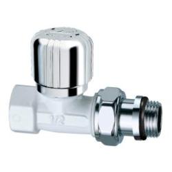 Вентиль FAR Lady термостатический прямой 1/2"вн., уплотнение EPDM,  цвет серебро/белая эмаль