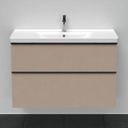 Тумба под раковину Duravit D-Neo, 98,4х45,2х62,5 см, подвесная, 2 выдвижных ящика, ДСП, цвет: лен, шкафчик навесной, прямоугольная, правая/левая, в ванную комнату