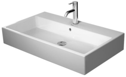 Раковина DURAVIT Vero Air, 80х47х16,5 см, подвесная, прямоугольная, санфарфор, шлифованная, цвет белый, 1 отверстие под смеситель, без перелива