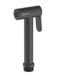 Гигиеническая лейка Aquatek AQ2057MB ручная, округлая, 1 режим, цвет матовый черный, abs-пластик, однорежимная, для биде, к смесителю