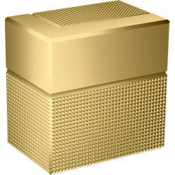 Вентиль Axor Edge запорный, скрытого монтажа, с алмазной огранкой, настенный, квадратный, латунь, цвет: полированное золото, встраеваемый/встроенный, для ванны/душа