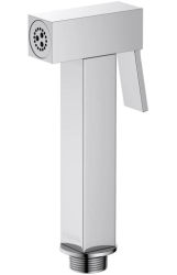 Гигиеническая лейка Aquatek AQ2058CR ручная, квадратная, 1 режим, цвет хром, латунь/пластик, однорежимная, для биде, к смесителю