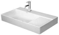 Раковина DURAVIT DuraSquare WonderGliss 80х47х14,5 см, накладная, прямоугольная, керамика DuraCeram, шлифованная, с крылом, чаша слева, цвет белый, 2 отверстия под смеситель, антигрязевое покрытие, без перелива, левая