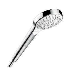 Лейка душевая Hansgrohe Croma Select S Multi EcoSmart, настенная, круглая, с 3 режимами, хромированная/пластмассовая, цвет хром/белый, ручная, для душа/ванной