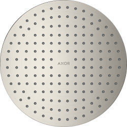 Верхний душ AXOR ShowerSolutions 250 2je, потолочный/скрытый монтаж, круглый, с 2 режимами, размер 25 см, металлический, цвет: под сталь, для душа/ванной