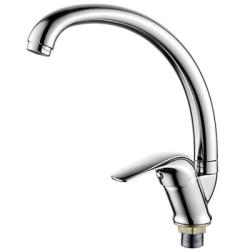 Смеситель для кухни/мойки LEDEME, однорычажный, поворотный, керамический, длина излива 200 мм, цинк, цвет хром