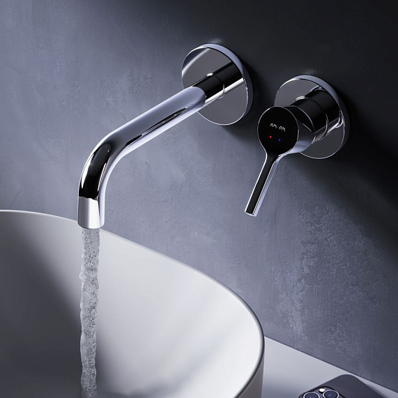 Смеситель для раковины/умывальника AM.PM X-Joy S, встраиваемый, однорычажный, неповоротный, керамический, длина излива 208 мм, латунь, цвет хром