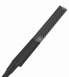Лейка душевая Hansgrohe Rainfinity 100 1jet EcoSmart, настенная, прямоугольная, с 1 режимом, хромированная/пластмассовая, цвет: матовый черный, ручная, для душа/ванной