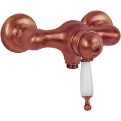 Смеситель для душа Migliore Oxford, настенный, термостатический, без излива, с термостатом, латунь, цвет медь/белый