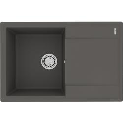 Мойка кухонная Lemark IMANDRA 760, 50х76х19,7 см, врезная, кварцгранит, прямоугольная, цвет серый шелк, без отверстия под смеситель, с крылом, оборачиваемая, слив-перелив, врезная в столещницу, для кухни