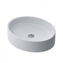 Раковина AM.PM Func, 55х14х44 см, накладная, овальная, цвет белый, фарфоровая/фаянсовая, без отверстия под смеситель, без слив-перелива