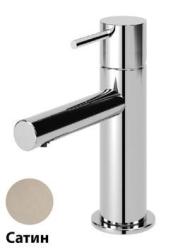 Смеситель для раковины Cezares Leaf, однорычажный, низкий, длина излива 102 мм, неповоротный, керамический, латунь, цвет сатин, с донным клапаном