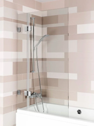 Душевая шторка на ванну Riho VZ Scandic NXT X109V, 95х150 см, прозрачное стекло/профиль хром, распашная, плоская/панель, левая, левосторонняя, (душевая шторка для ванны)