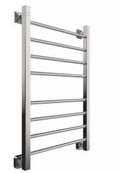 Полотенцесушитель Двин S plaza 80/50, водяной (К3 квадрат оружейная сталь), универсальное подключение, нержавеющая сталь, настенный, форма лесенка, цвет оружейная сталь, к отоплению и ГВС, для отопления, обогрева в ванной