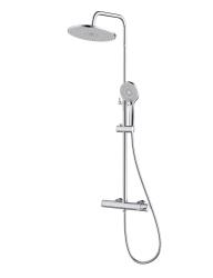 Душевая система Cezares Relax высота 1460 мм, цвет хром, комплект: однорычажный смеситель/тропический душ (с верхней лейкой)/стойка/лейка/шланг, наружного монтажа