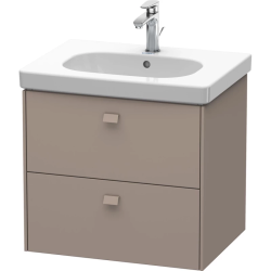 Тумба под раковину Duravit Brioso, 62х46,9х56,3 см, подвесная, 2 выдвижных ящика, ДСП, цвет: базальт, шкафчик навесной, механизм доводчика, прямоугольная, правая/левая, в ванную комнату